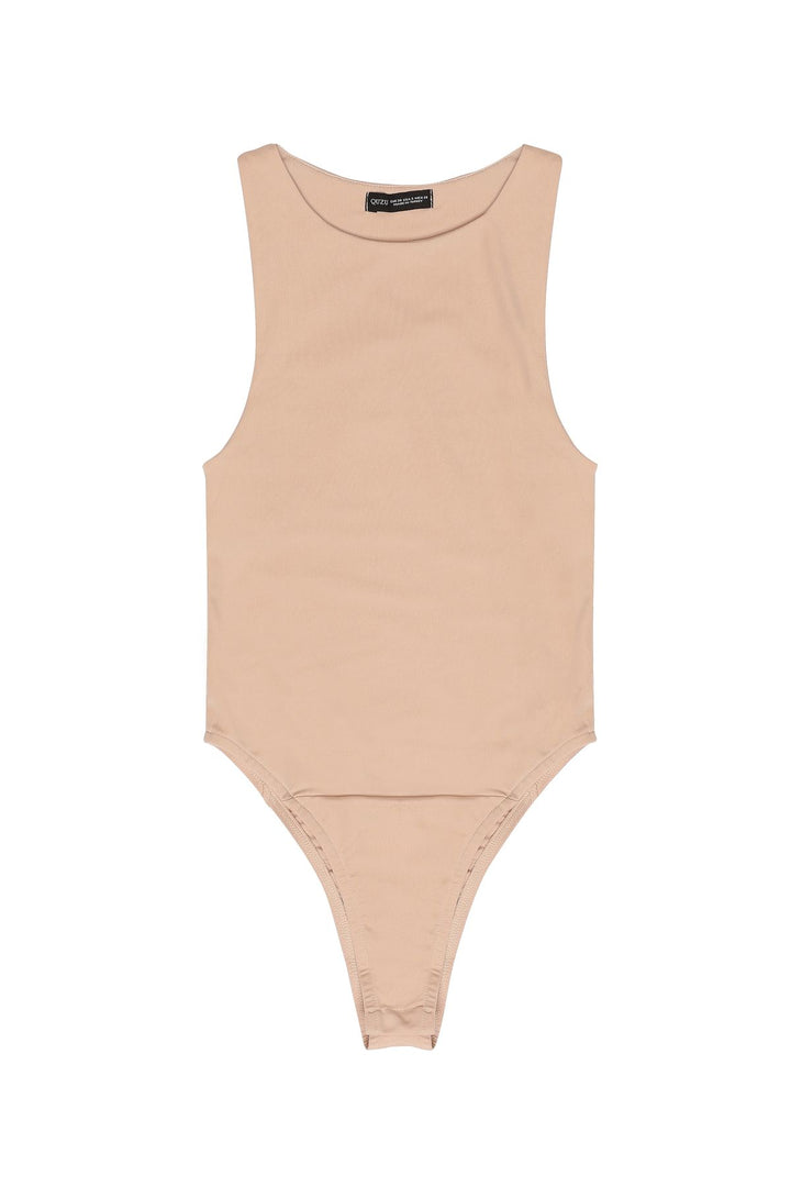 Halter Neck Bodysuit Beige