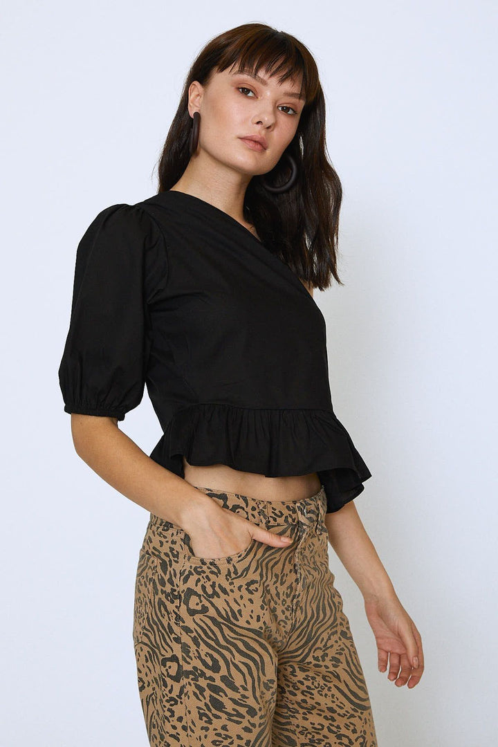 Leopard Patterned Gabardine Mom Jean Camel