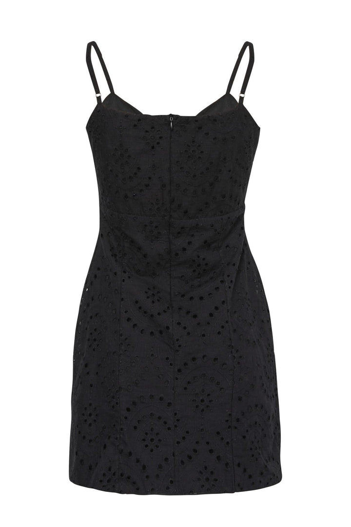 Knot Detailed Strap Mini Dress Black