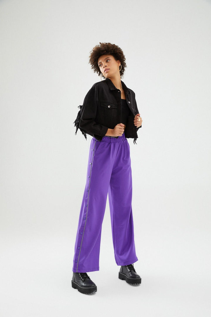 Kolları Püskül Detaylı Kot Ceket Siyah