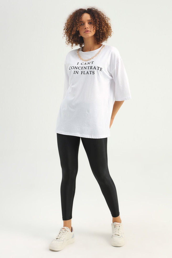 Text Embroidered Accessory T-Shirt White