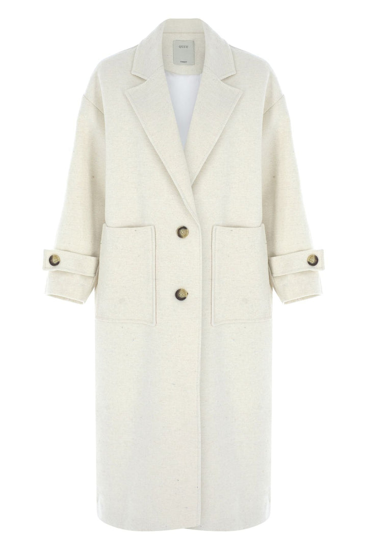 Pocket Long Oversize Coat White