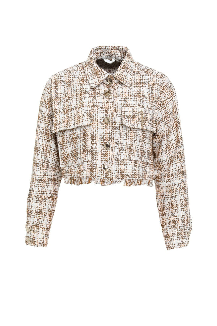 Tweed Crop Jacket Beige