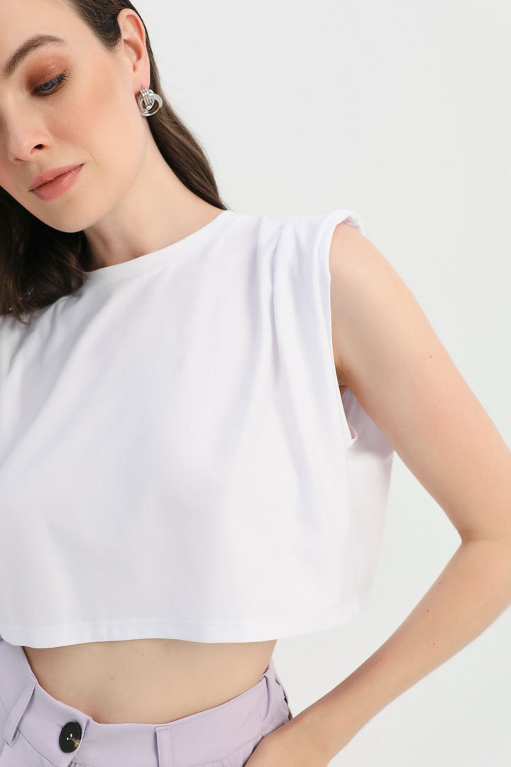 Crop Tişört Beyaz