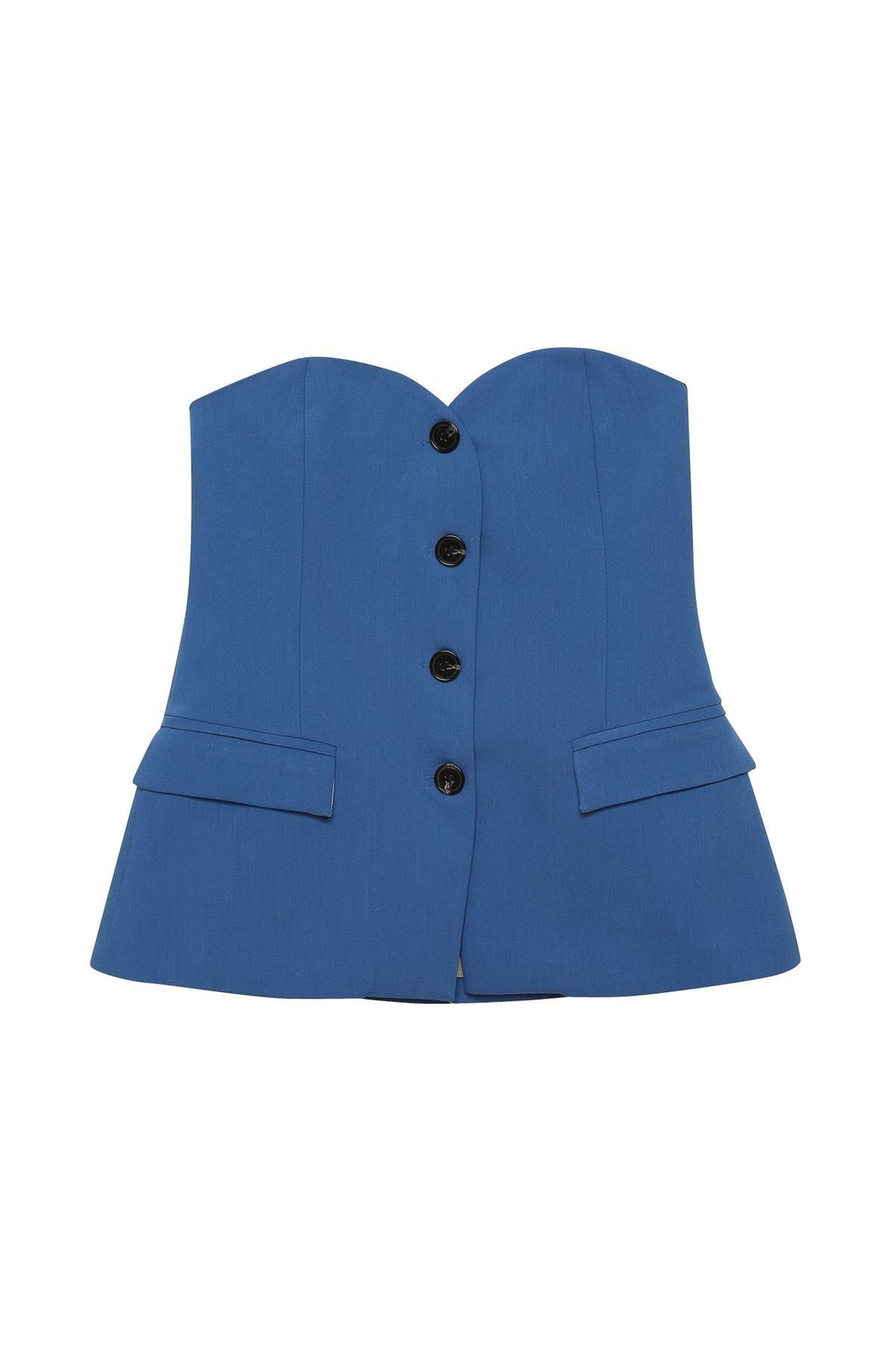 Sweetheart Neck Strapless Blouse Dark Blue