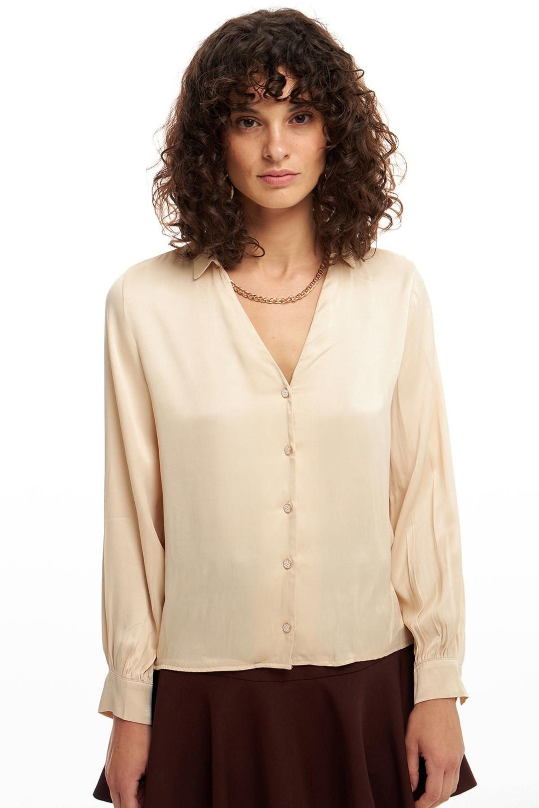 Satin Shirt Beige