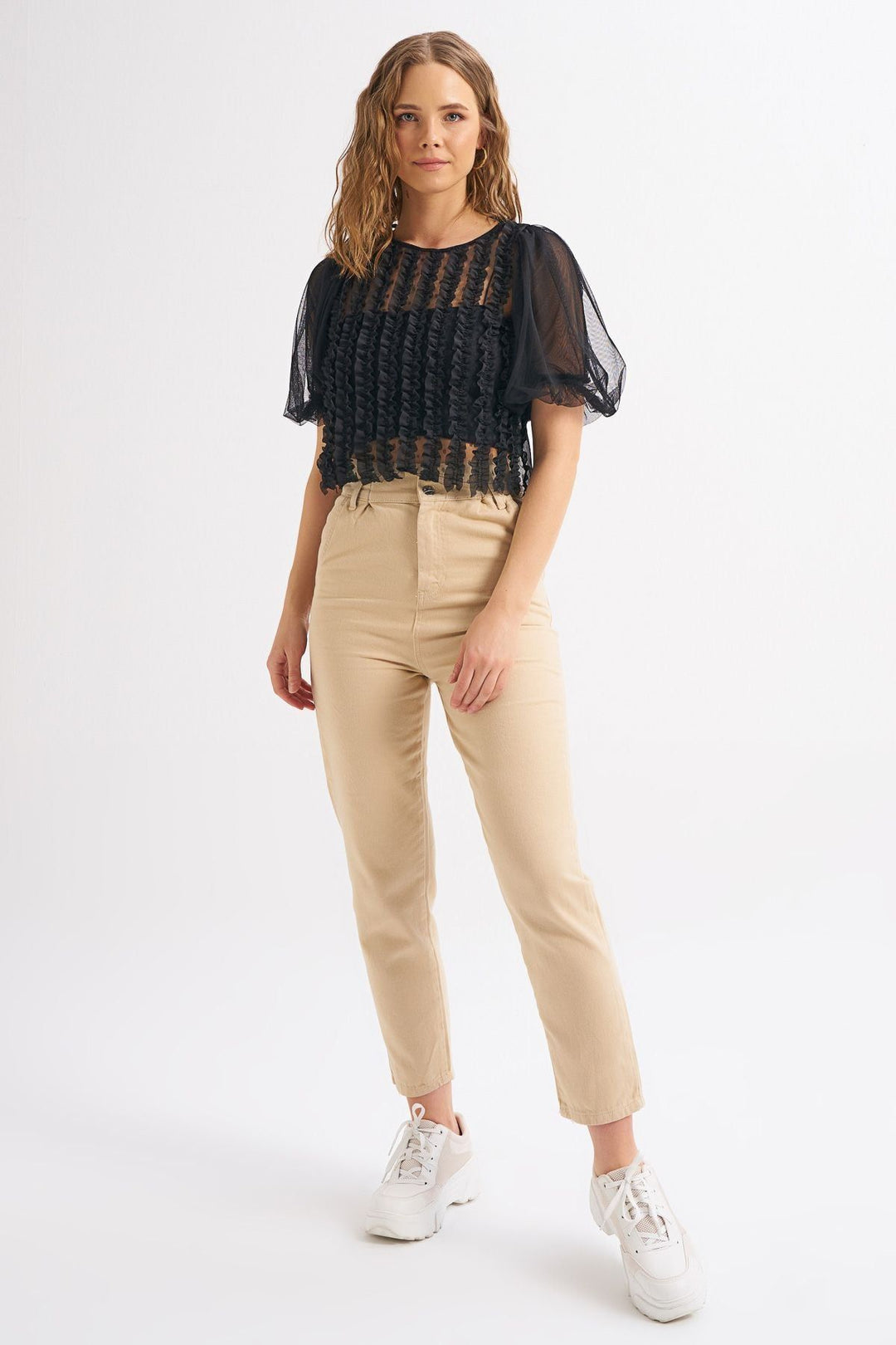 Balloon Sleeve Gippie Tulle Ice Black