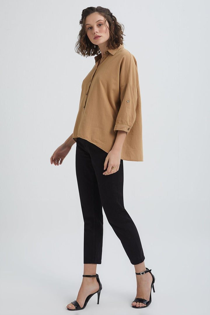 Truvakar Sleeve Shirt Camel