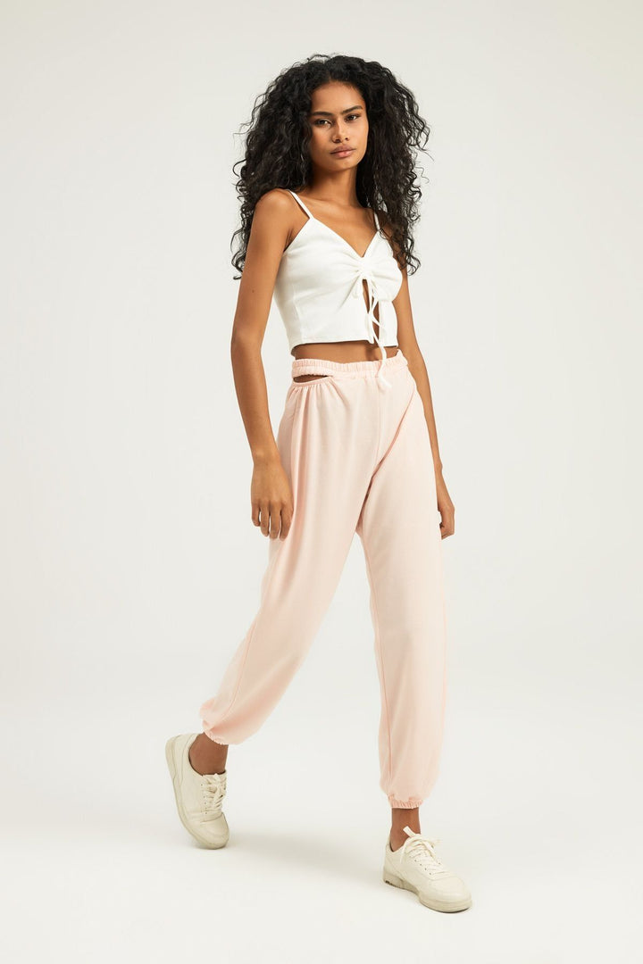 Low-cut Jogger Pants Powder