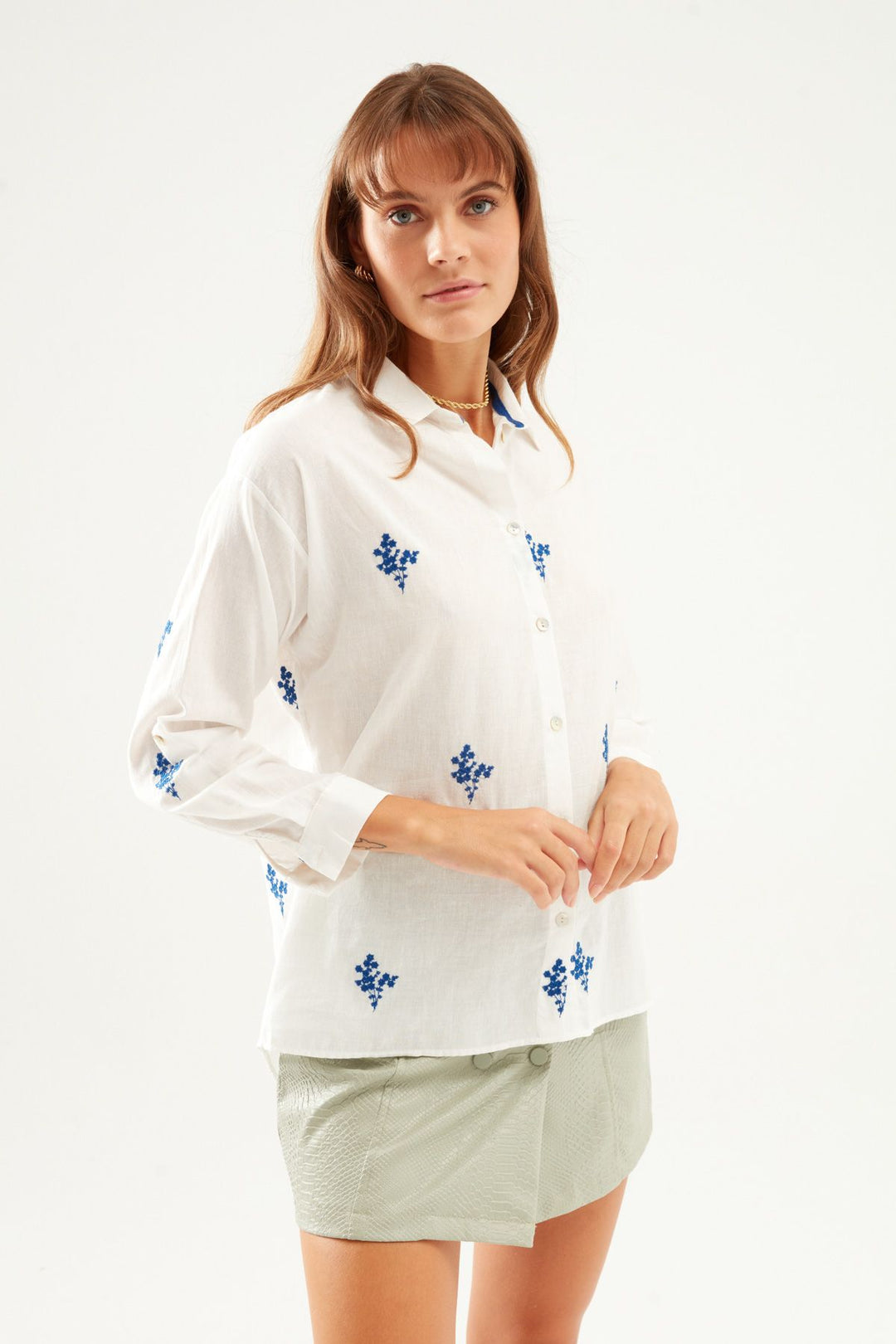 Embroidery Detailed Shirt White