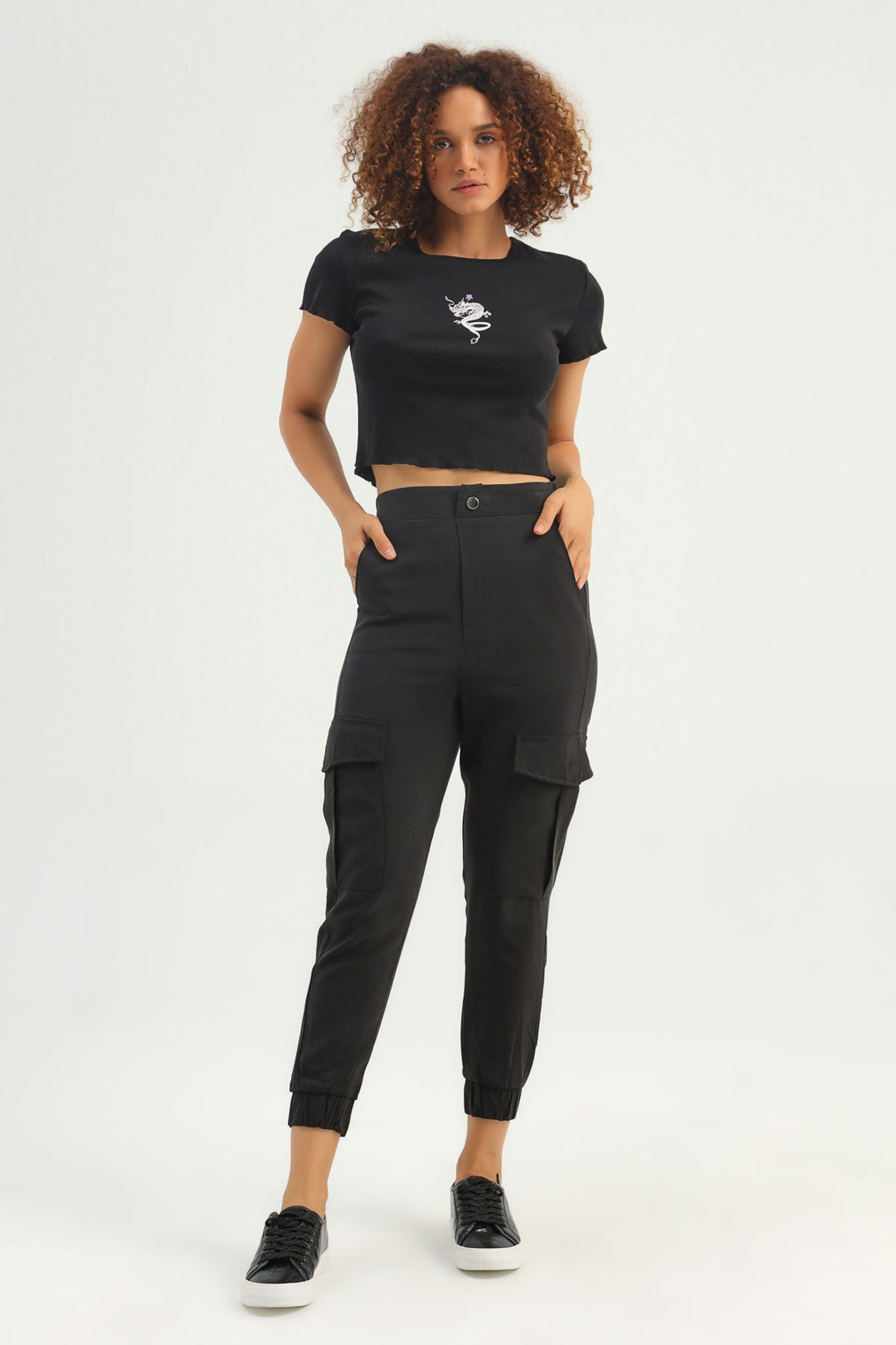 Cargo Pocket Jogger Pants Black