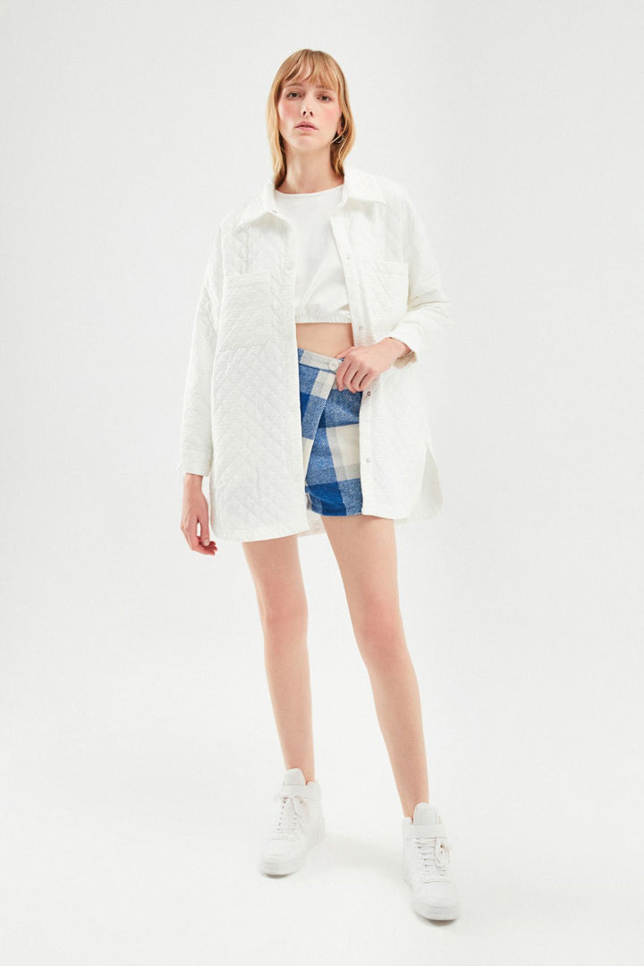 Oversize Quilted Jacket White