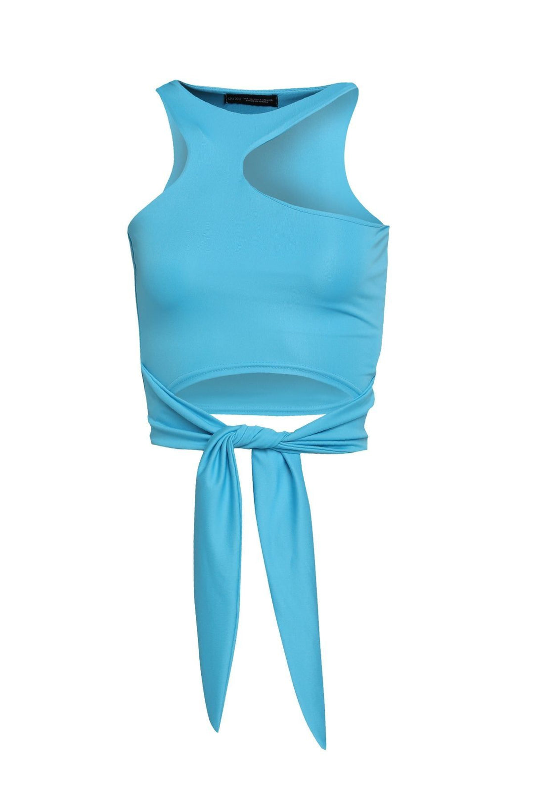 Dekolte Detaylı Bağlamalı Bluz Turkuaz