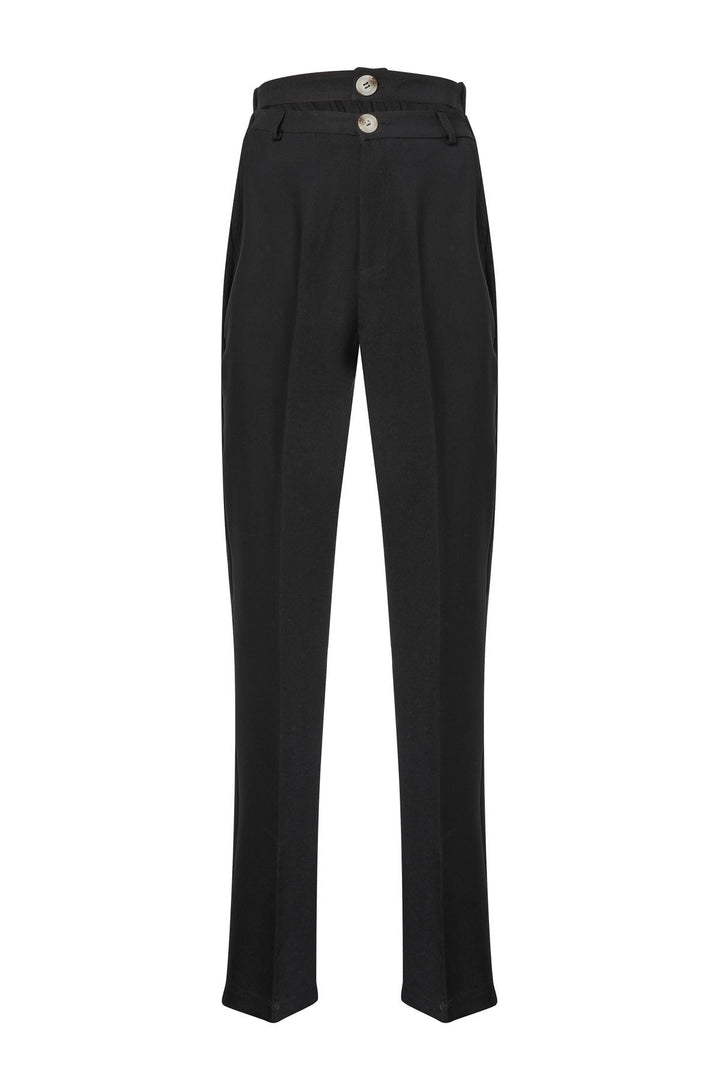 Belt Detailed Trousers Black