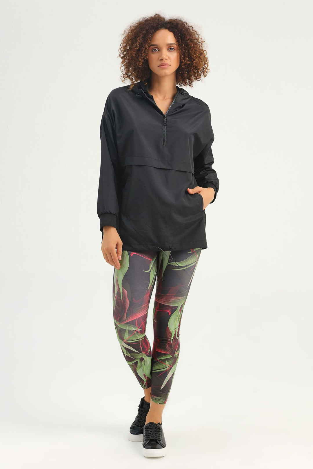 Hooded Pocket Raincoat Black