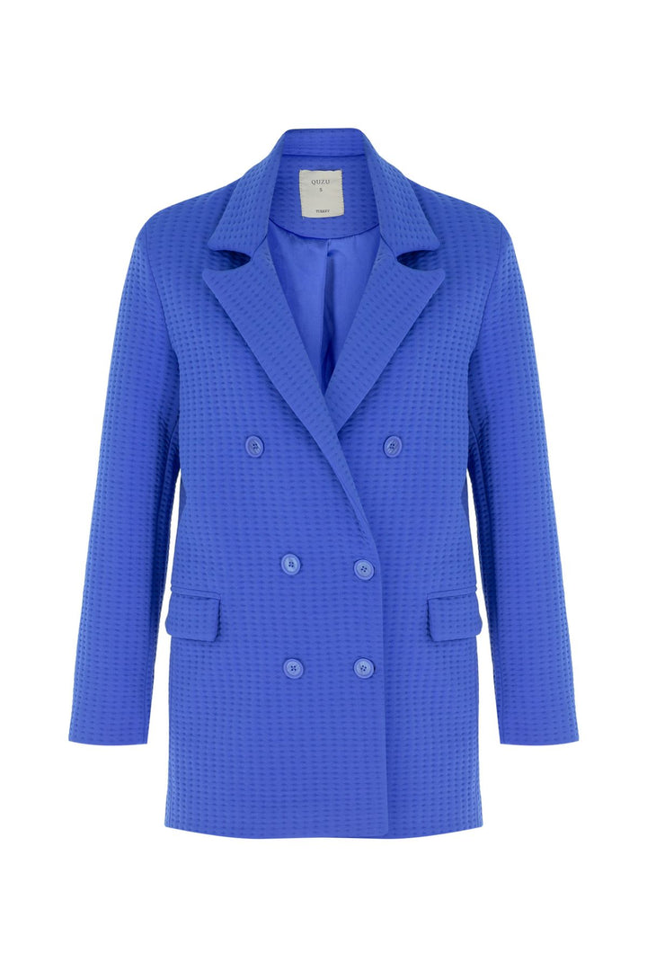 Dokulu Blazer Ceket Sax