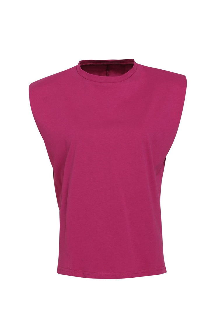 Padded Sleeveless Basic T-Shirt Orchid