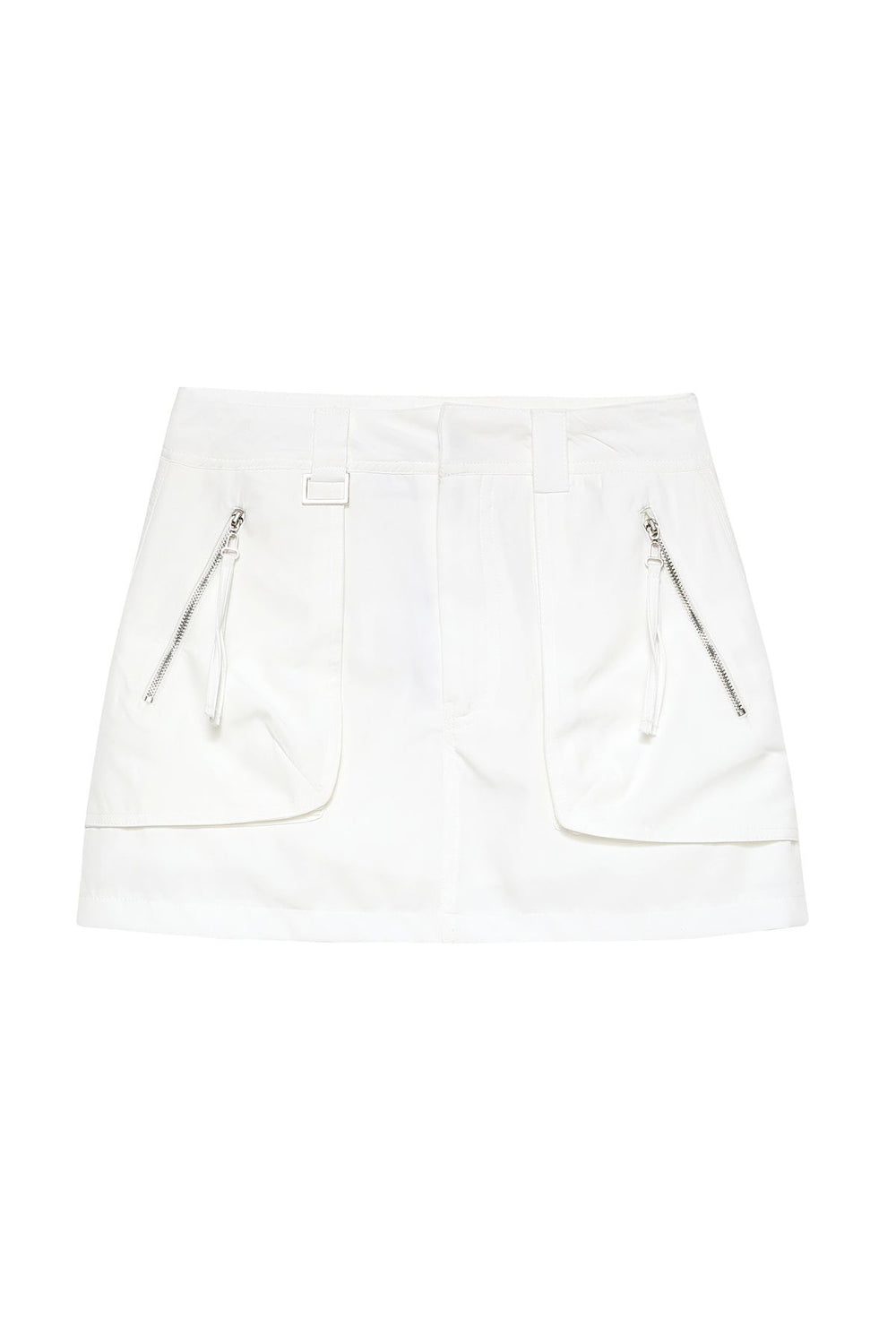 Pocket Detailed Mini Skirt Ecru With Shorts