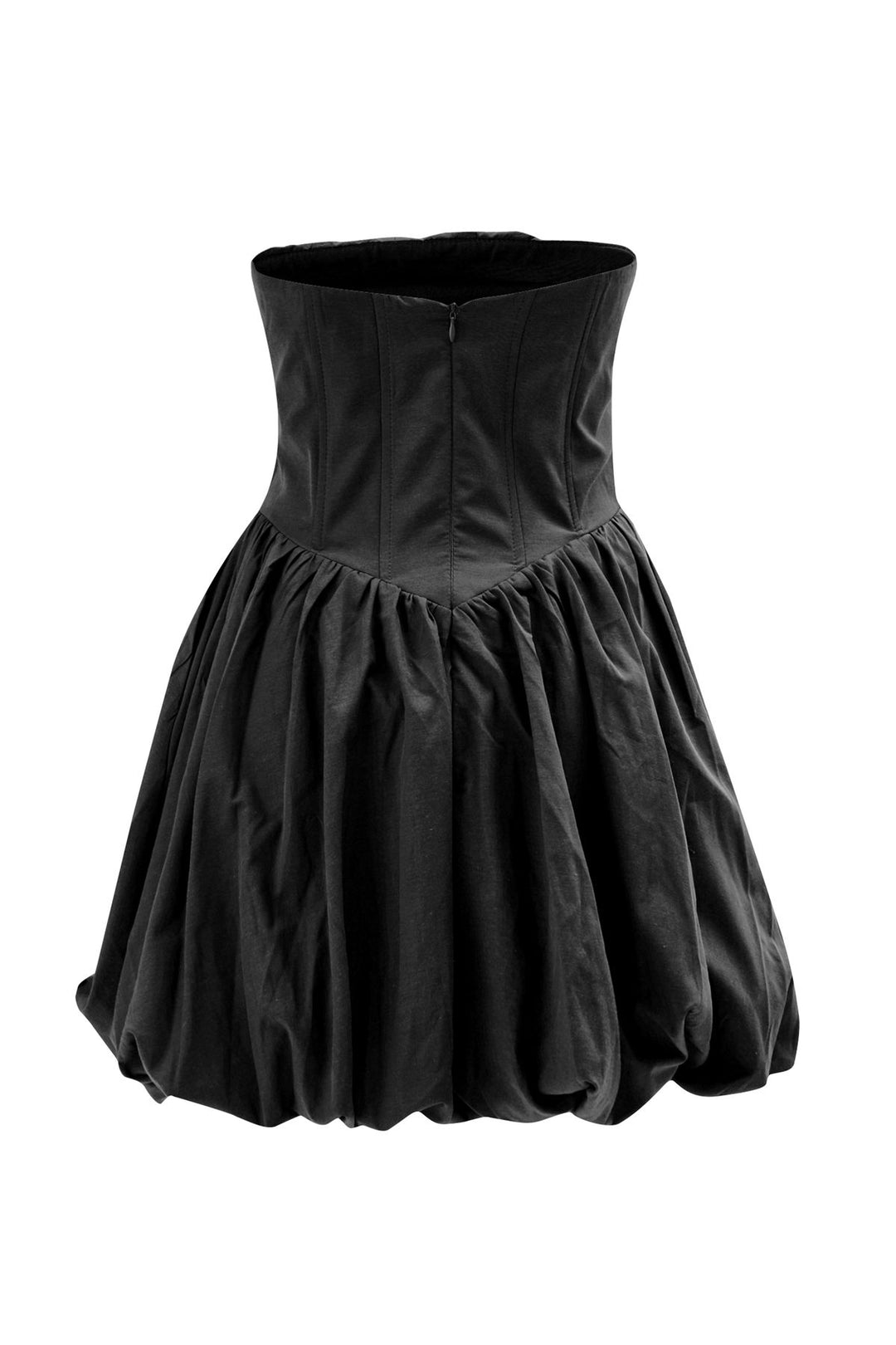 Underwire Strapless Balloon Dress Black