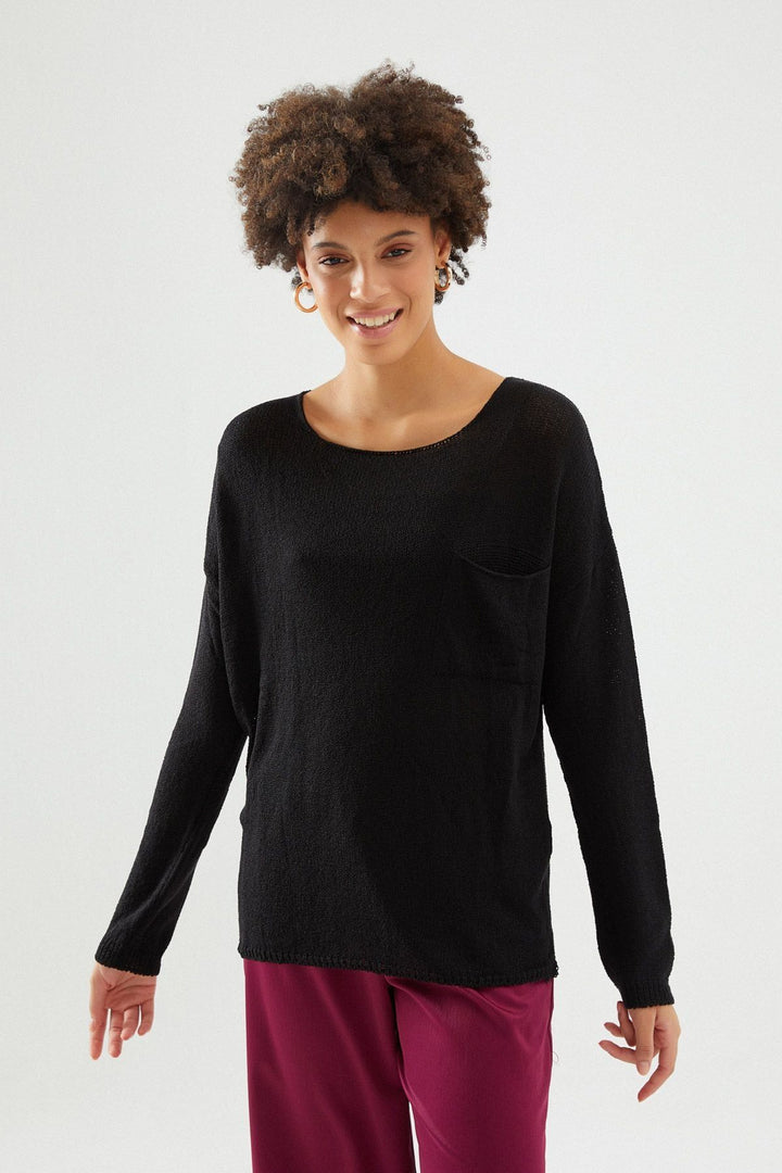 Pocket Detailed Knitwear Black