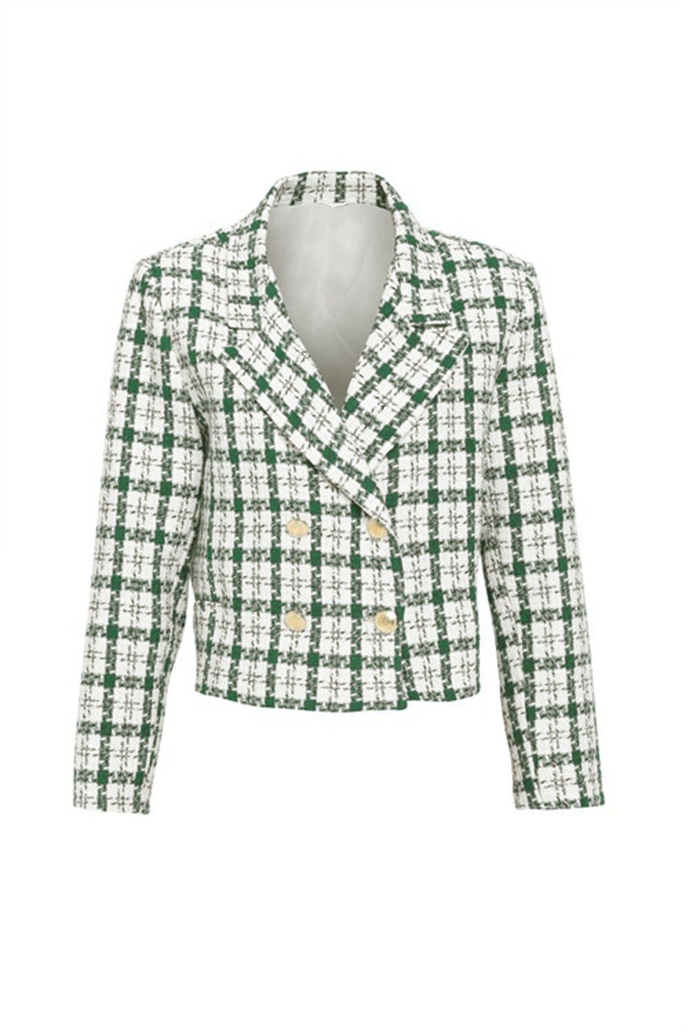Striped Tweed Blazer Jacket Mint