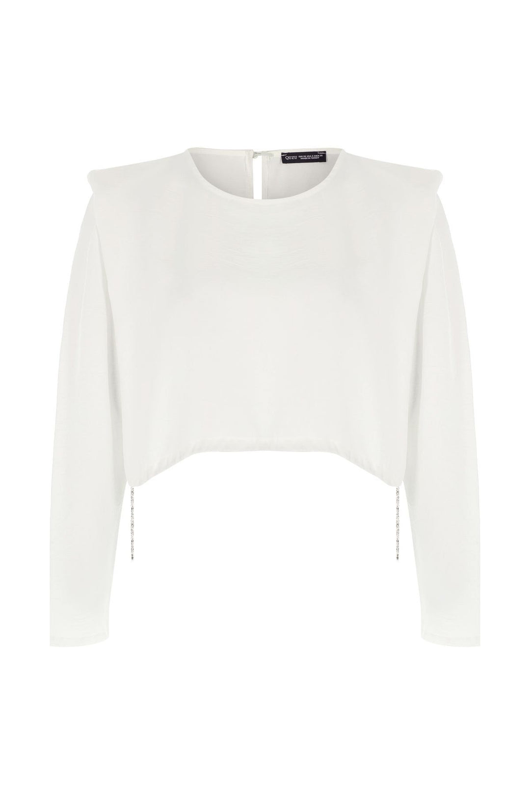 Waist Pleated Waistband Blouse Ecru