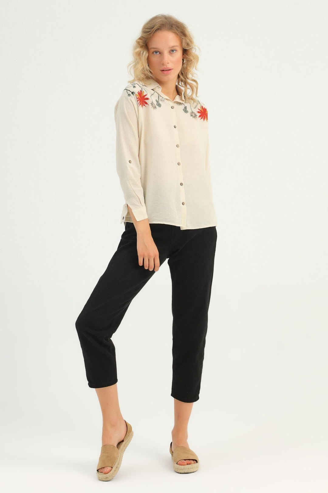 Embroidered Shirt Natural