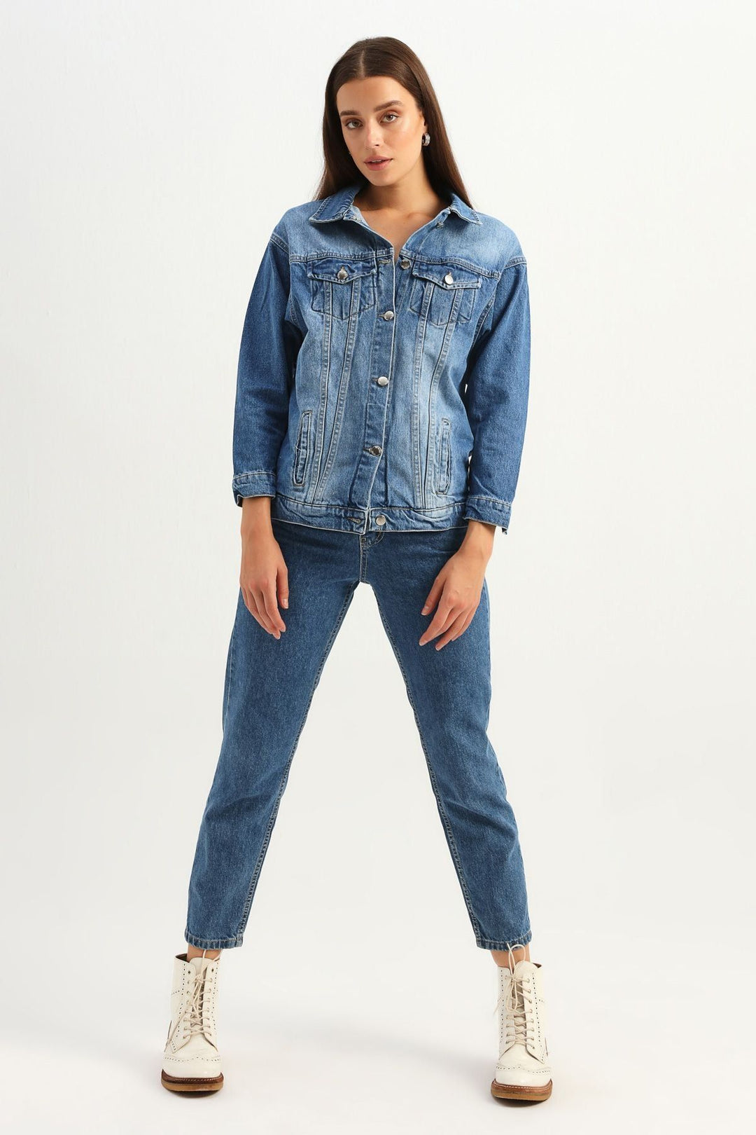 Boyfriend Denim Jacket Dark Blue