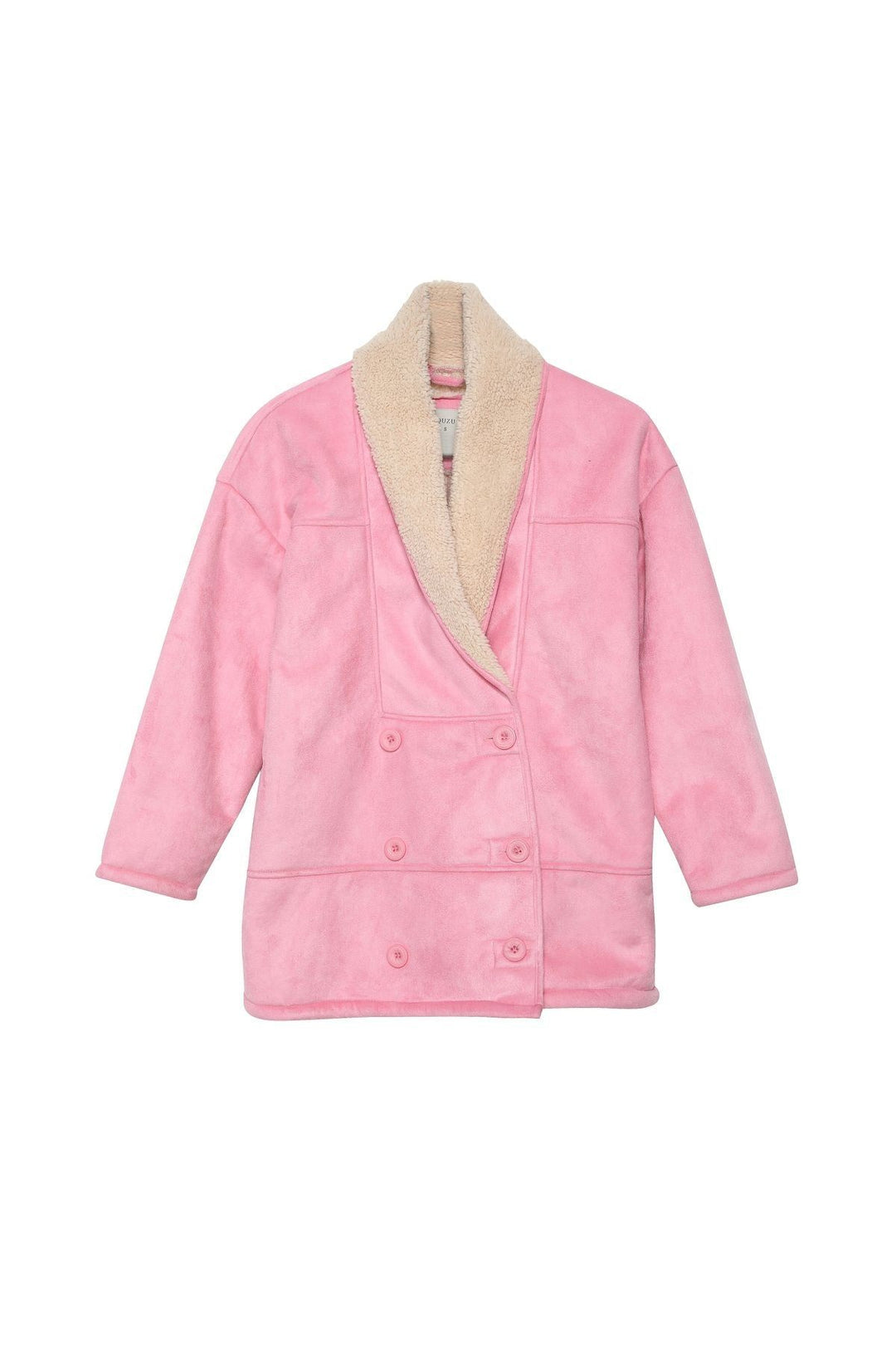 Double Breasted Suede Coat Pink
