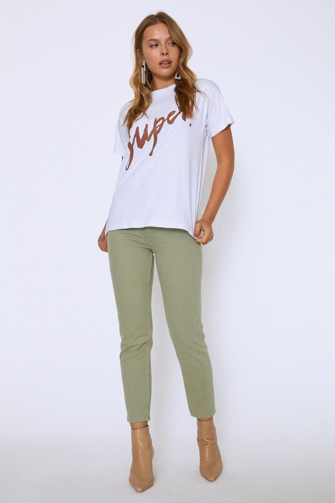 Baskılı Tişört Kahverengi