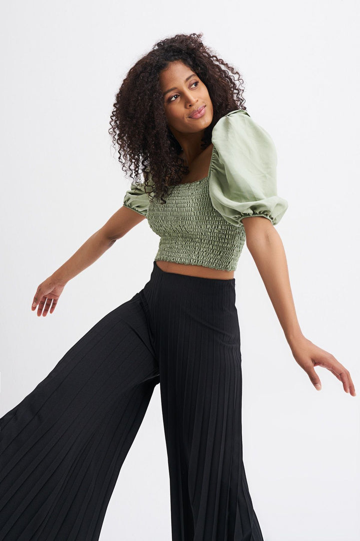 Balon Kol Gipeli Bluz Mint