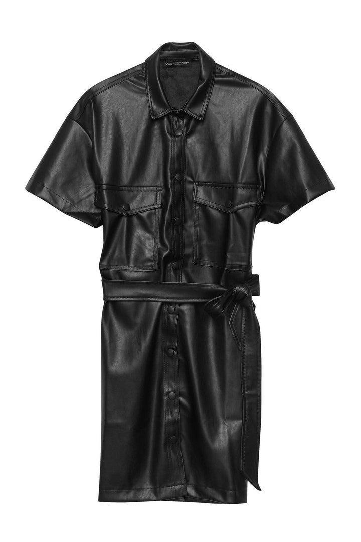 Leather Mini Dress Black