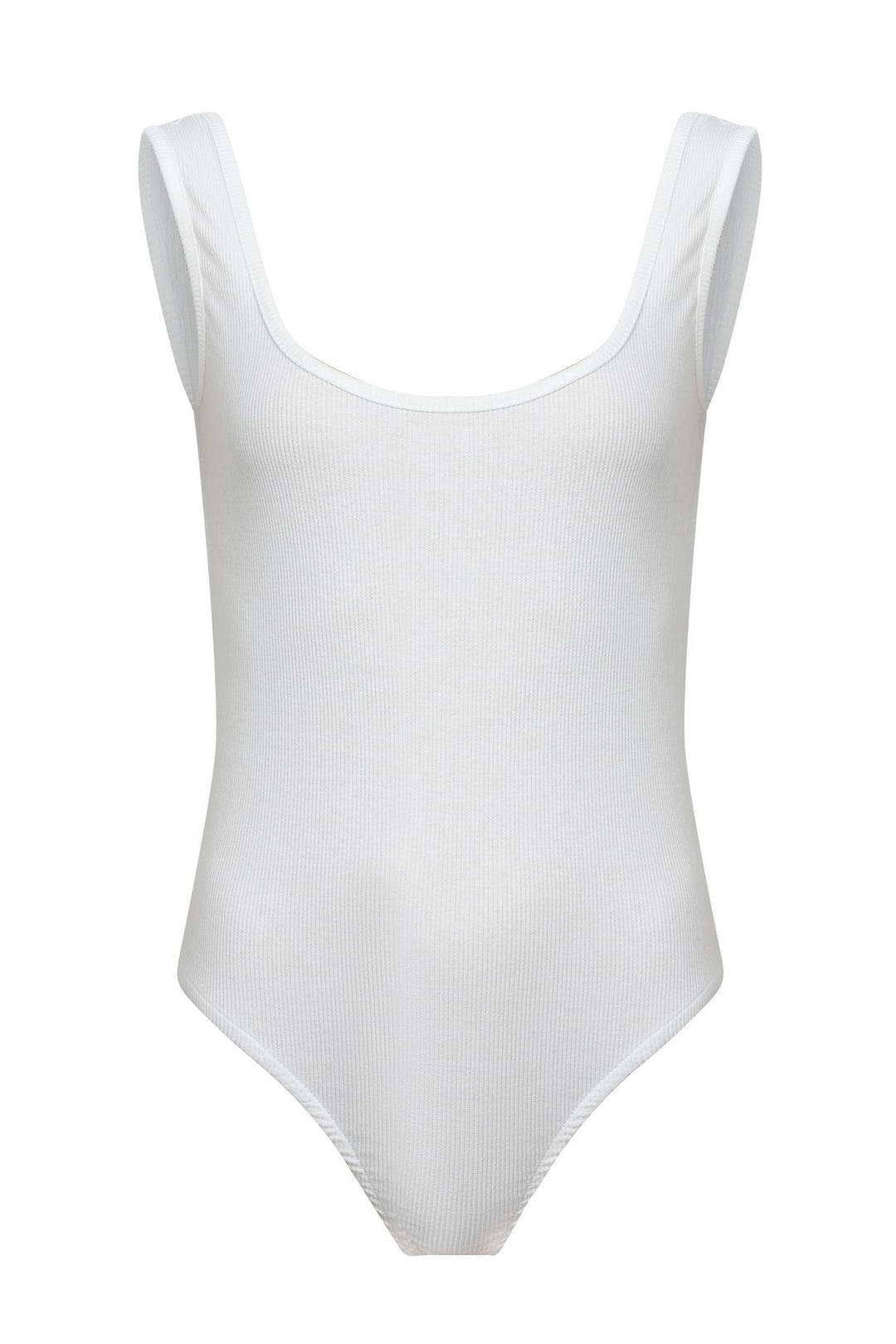 Low Back Strap Bodysuit White