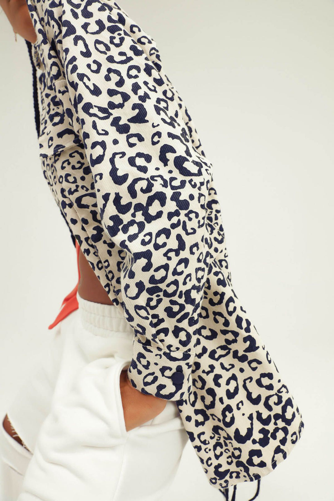 Leopard Patterned Pocket Shirt Indigo