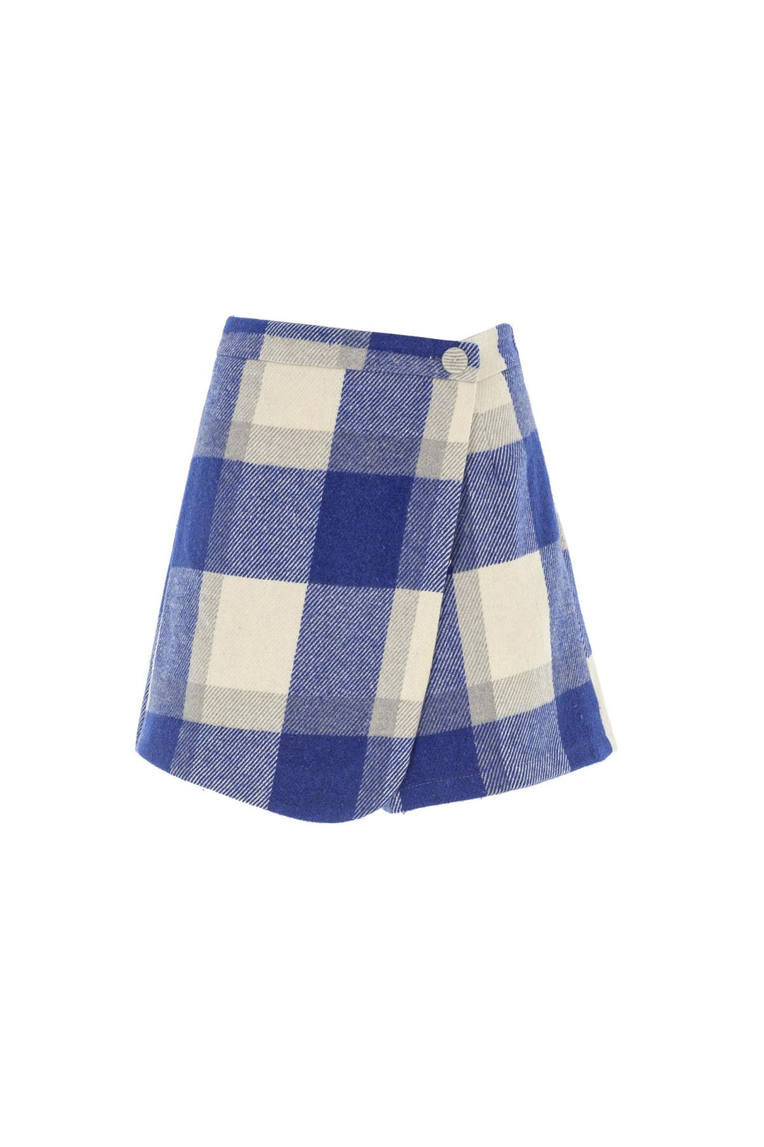 Plaid Mini Short Skirt Blue