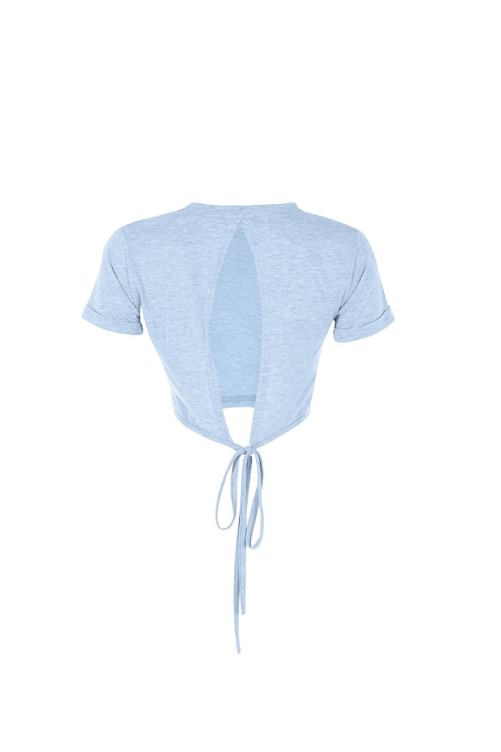 Tie Back T-Shirt Baby Blue