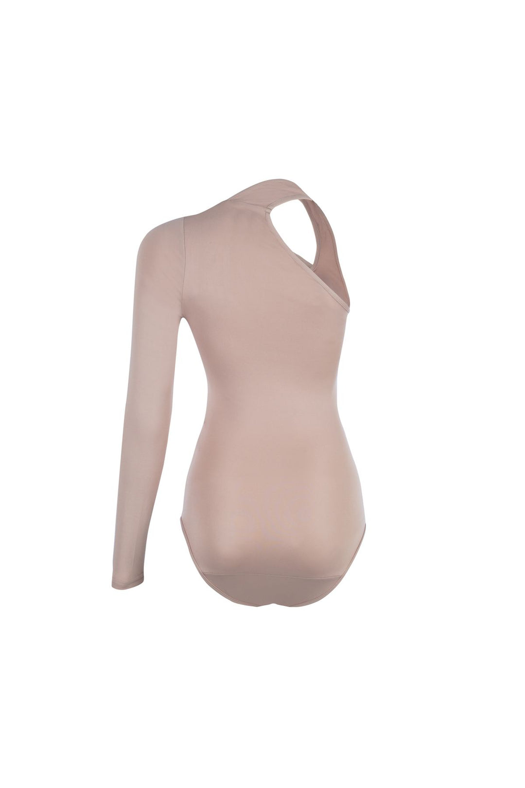 Asymmetric Sleeve Bodysuit Beige