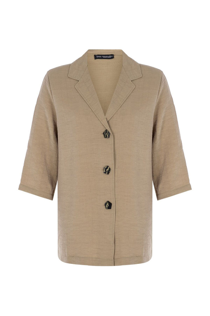 Wadding Shiny Jacket Shirt Beige
