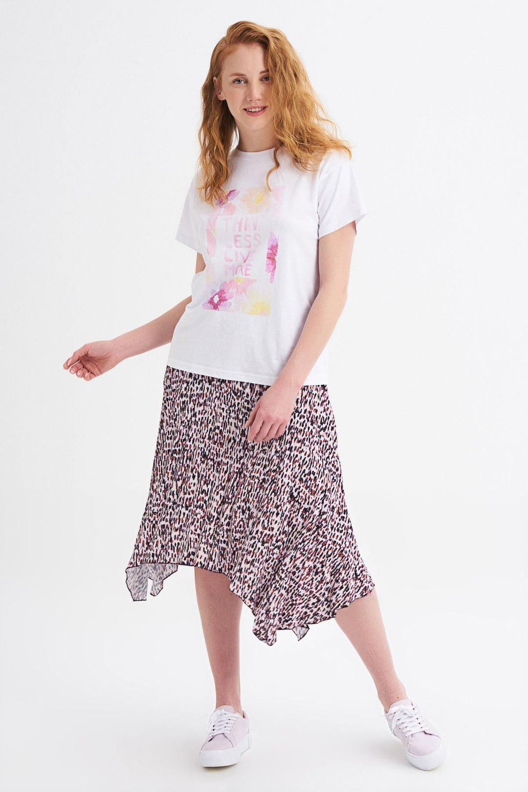 Baskılı Tişört Beyaz