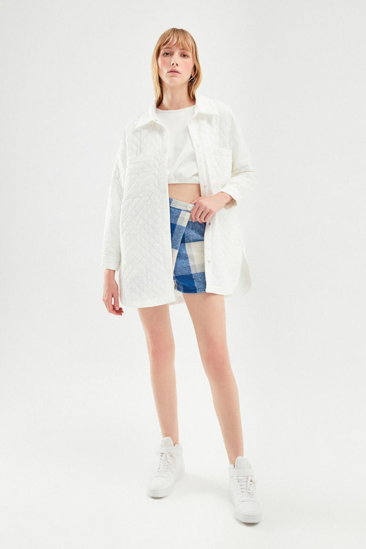 Oversize Quilted Jacket White