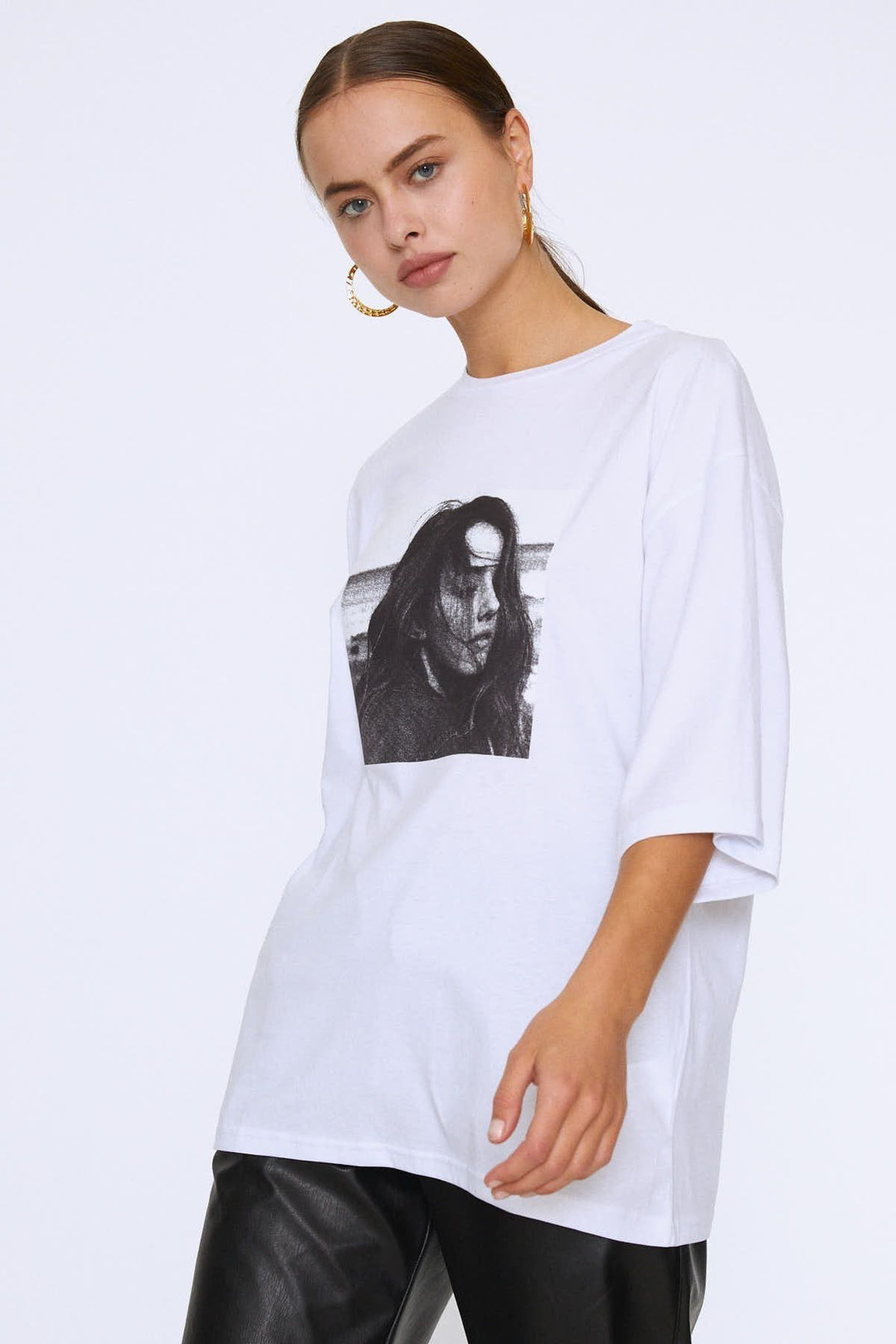 Baskılı Tişört Beyaz