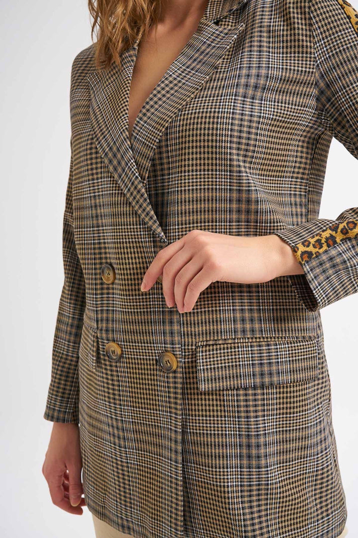 Stripe Detailed Striped Blazer Jacket Black