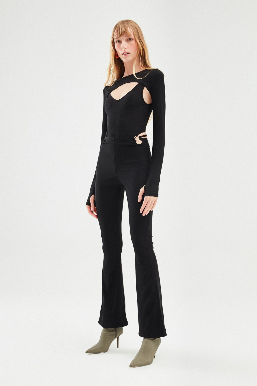 Camisole Decollete Bodysuit Black