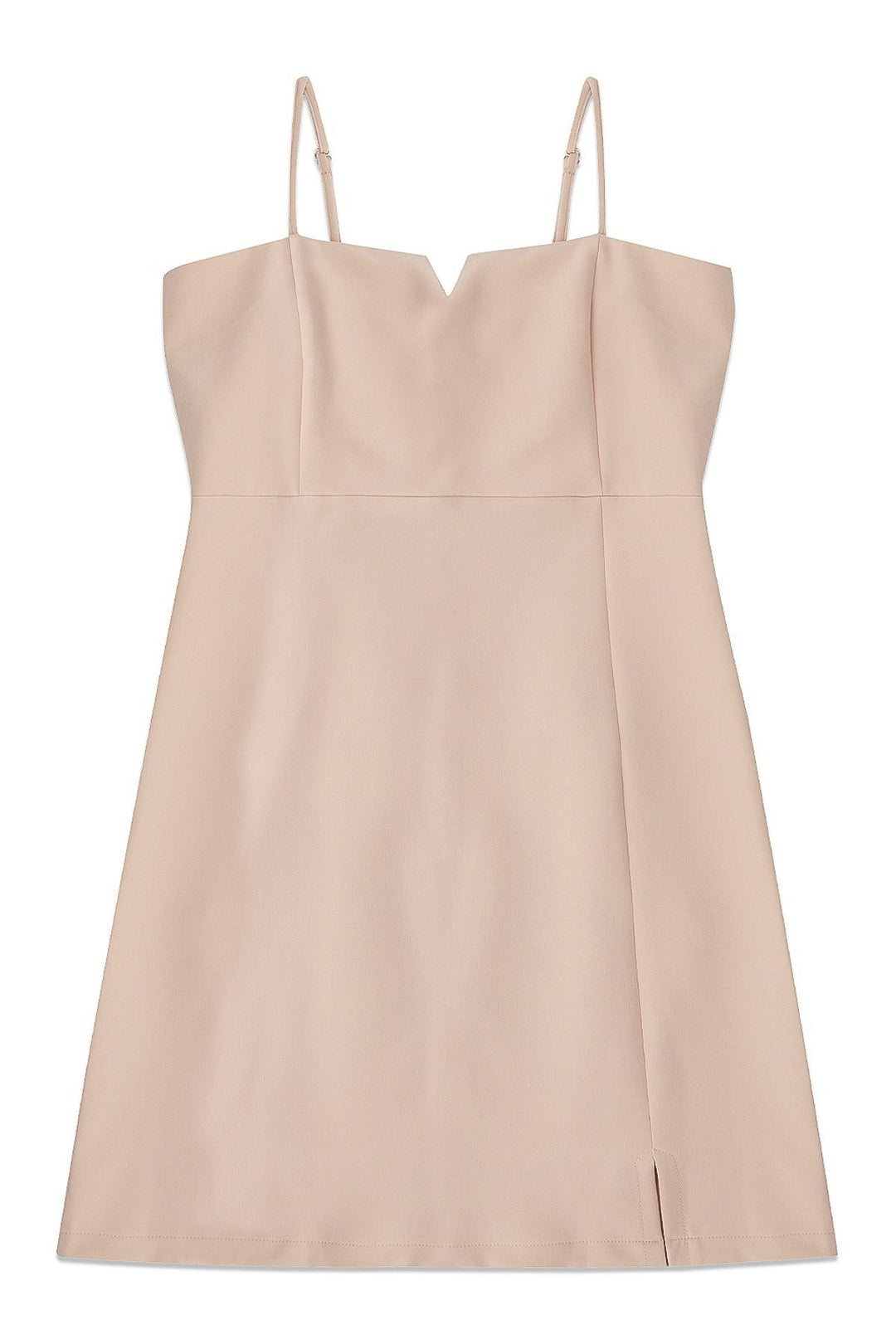 Strap Slit Mini Dress Stone