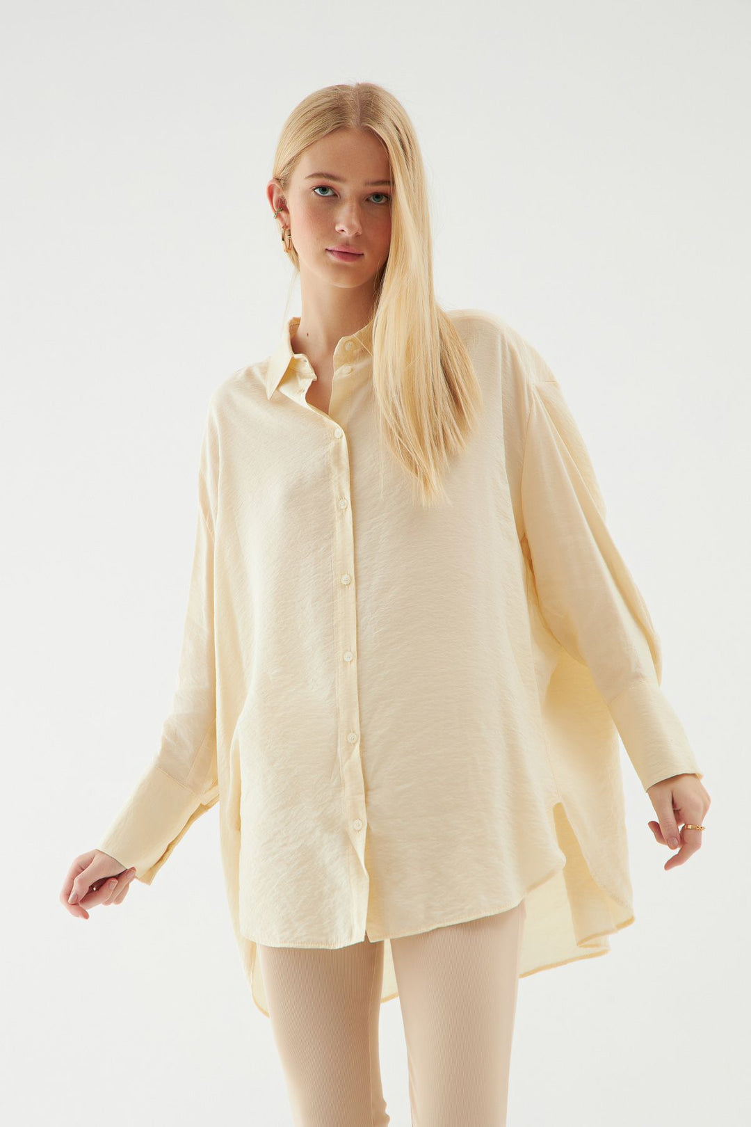 Oversize Cut Shirt Beige
