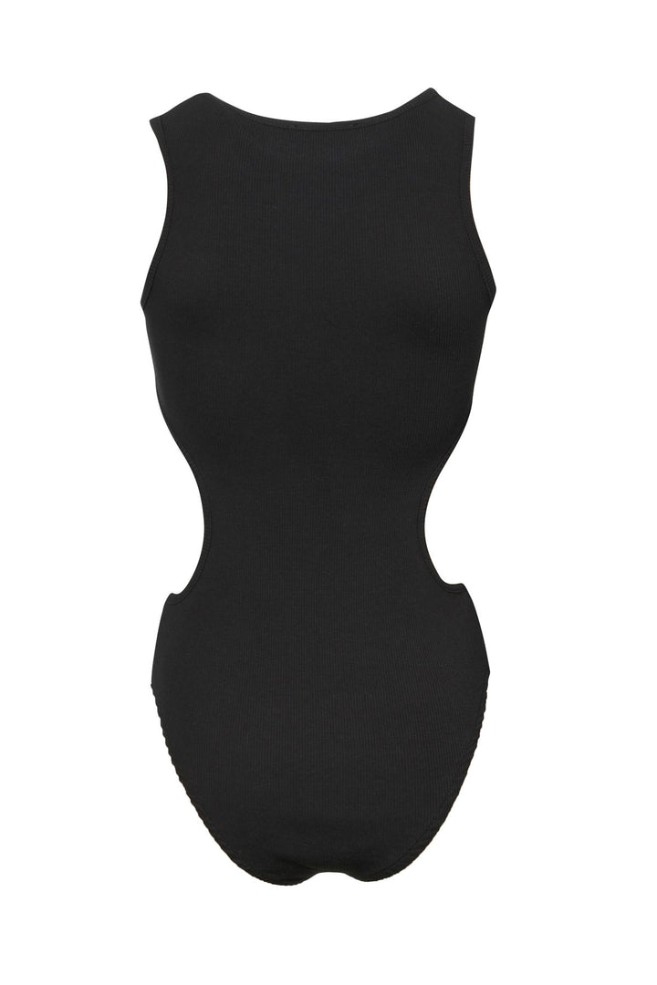 Decollete Detailed Bodysuit Black