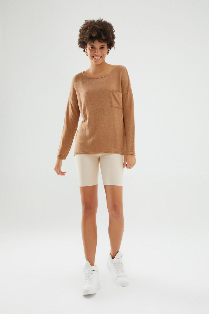Pocket Detailed Knitwear Camel