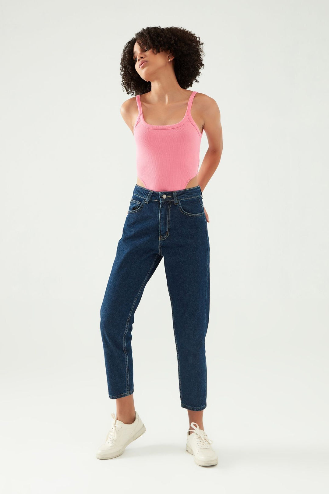 Strap Decollete Bodysuit Candy Pink