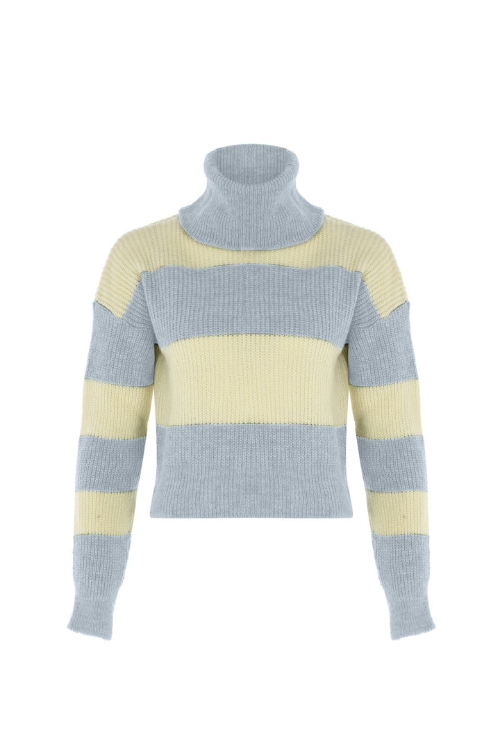 Striped Knitwear Sweater Baby Blue
