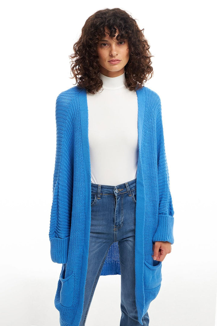 Oversize Pocket Cardigan Blue